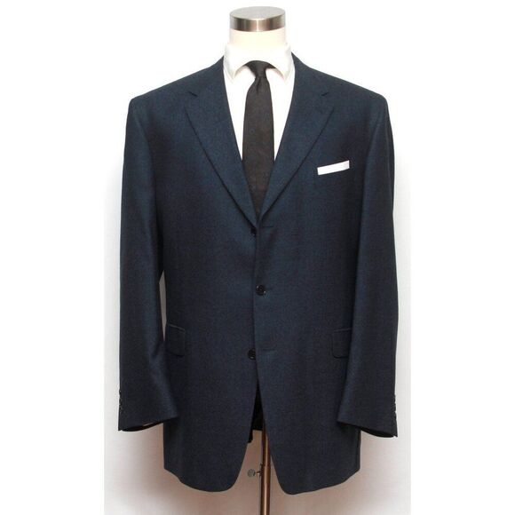 Daniel Cremieux Sportcoat Blazer Jacket Wool 48L 3-Bttn Blue Ventless D090485 - Picture 1 of 16